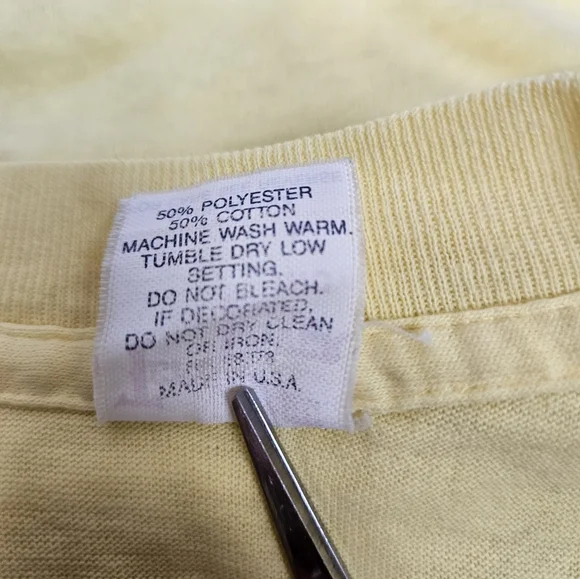 Vintage 80s Royal Caribbean I'm Shipshape Single Stitch Yellow T-Shirt Large C5 - Picture 9 of 10